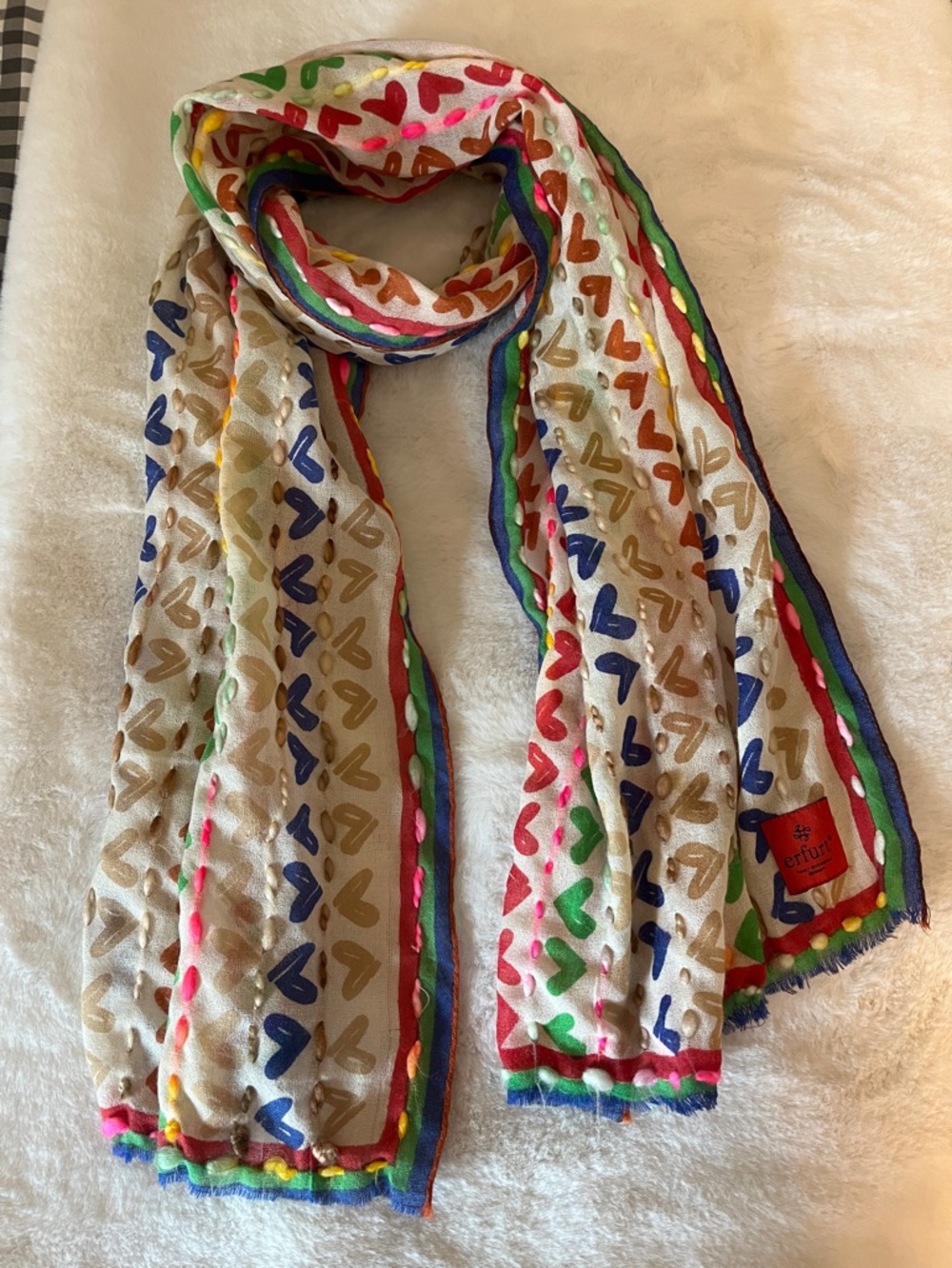 Anthropologie Erfurt Rainbow Wool Yarn Scarf - Picture 1 of 11